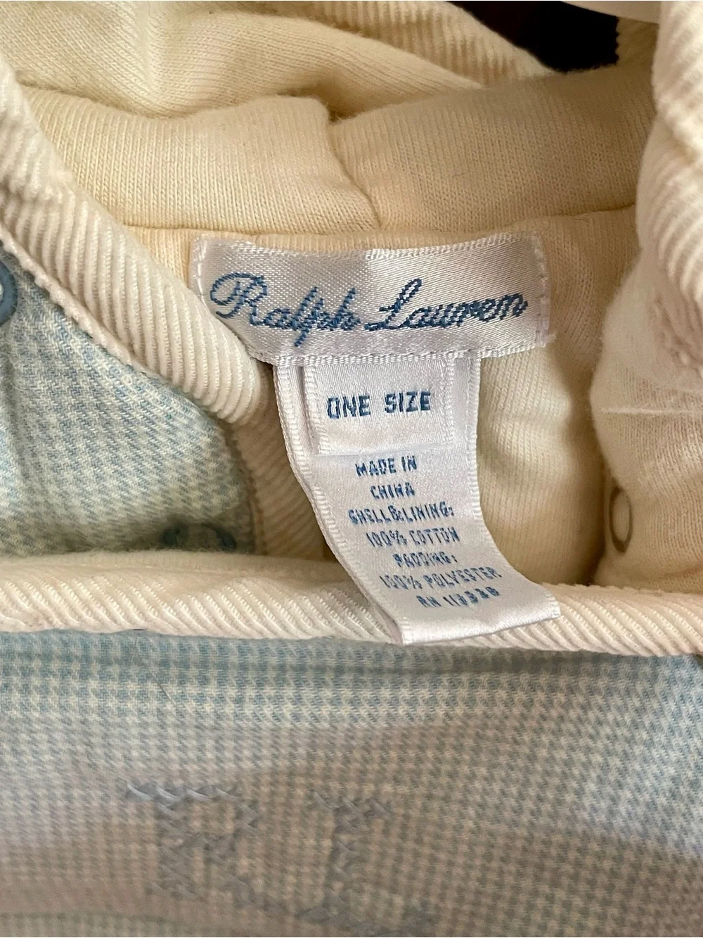 Ralph Lauren Light Blue & Cream Infant Garment